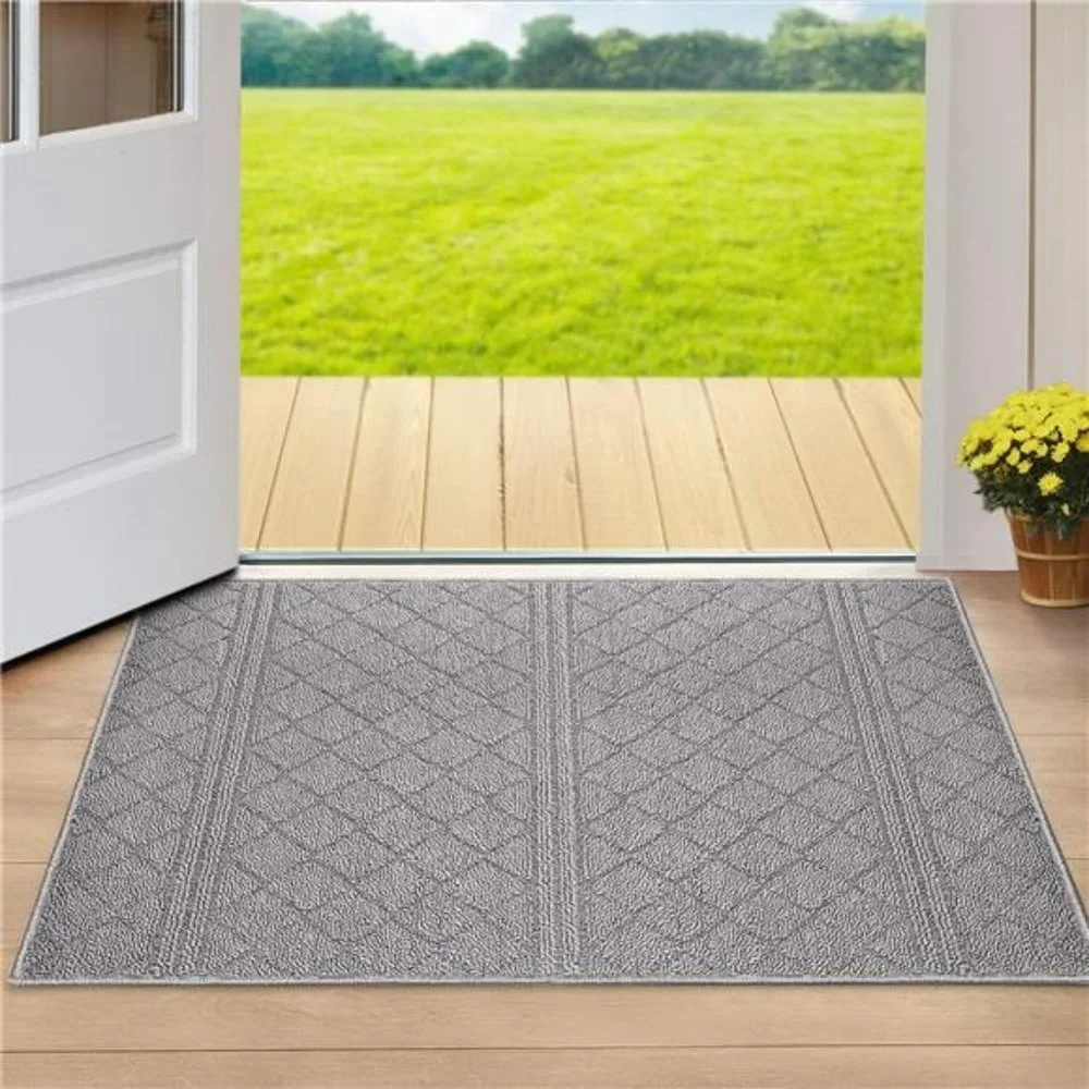 20x32, Non-Slip Absorbent Resist Dirt Door Mats, Machine Washable, Grey